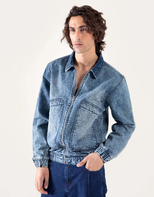 DENIM POUCH POCKET JACKET